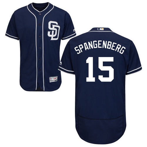 Padres #15 Cory Spangenberg Navy Blue Flexbase Authentic Collection Stitched MLB Jersey - Click Image to Close
